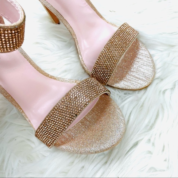 Champagne shimmer rhinestoned heel - Picture 6 of 7